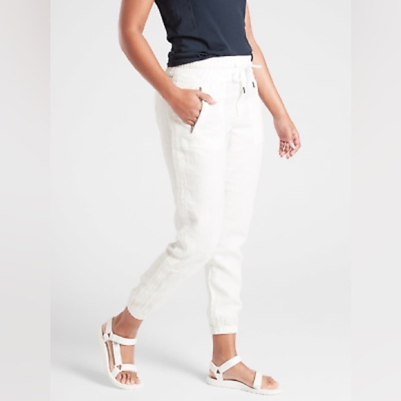 Athleta Cabo Linen Joggers in White - Picture 10 of 10
